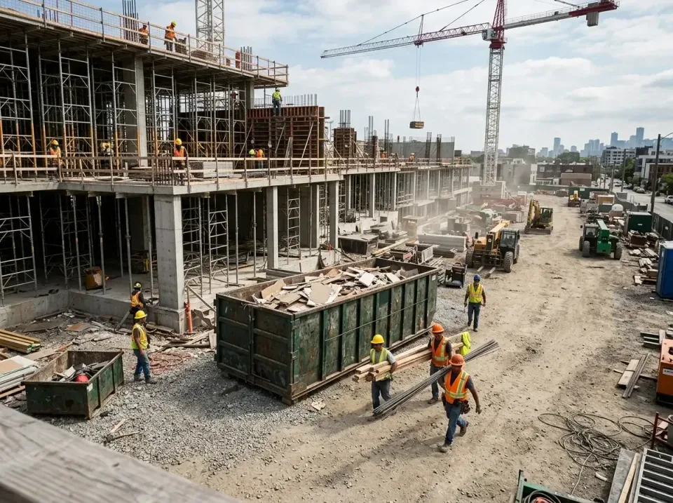 commercial-construction-site-w-002 — frequently asked questions, Low Cost Construction Dumpster Rental in Blue Earth, MN